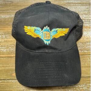 Vintage Doobie Brothers Trucker Hat Black Mesh Snapback Rock Band Dad Hat